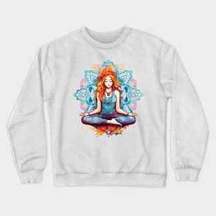 Yoga Girl And Mandala #4 Crewneck Sweatshirt